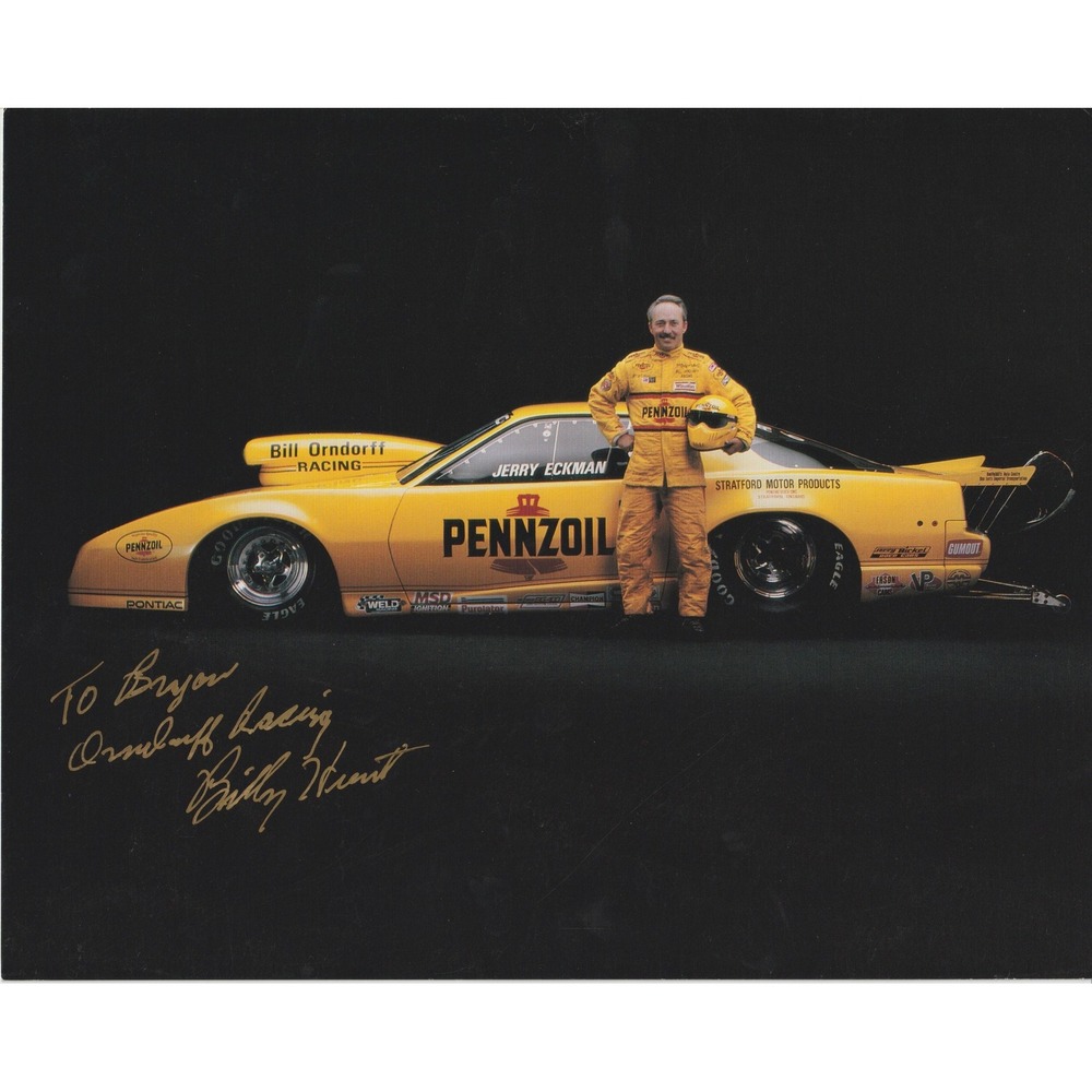 Jerry Eckman Pennzoil Pontiac Pro Stock Orndorff Racing Promo Card 8x10